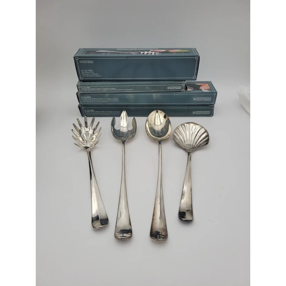 International Silver Company 4 Piece Serving Utensils silver plated original box